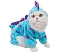 XIAOYU Divertidos Disfraces de Dinosaurios para Perros Ropa para Mascotas para Perros pequeños y Gatos, Sudaderas con Capucha cálidas de Invierno para Cachorros, Ropa para Halloween y Navidad, S