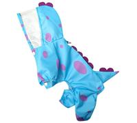 XIAOYU Impermeable con Divertido Dinosaurio para Perros con Capucha y Anilla en D para arnés, Chaqueta Impermeable para Perros pequeños y Gatos, Mono de 4 Patas, Ropa Impermeable Ligera, S