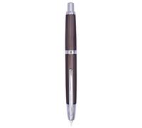 XIAOYU Jinhao 10 Pluma estilográfica retráctil, punta fina (0,5 mm) con convertidor de tinta, diseño clásico, pluma metálica de escritura suave, gris estriado