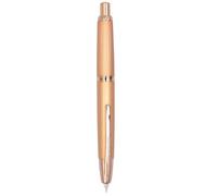 XIAOYU Jinhao 10 Pluma estilográfica retráctil, puntilla extra fina (0,38 mm) con convertidor de tinta, diseño clásico, pluma metálica de escritura suave, Oro striado