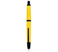 XIAOYU Jinhao 20 Press Pluma estilográfica, retráctil, sin capuchón, de resina, con convertidor de tinta, punta fina (0,5 mm), amarillo (clip negro)