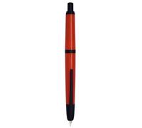 XIAOYU Jinhao 20 Press Pluma estilográfica, retráctil, sin capuchón, de resina, con convertidor de tinta, punta extrafina (0,38 mm), naranja y roja