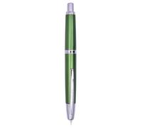 XIAOYU Jinhao de 10 prensas Pluma estilográfica, pluma de metal recargable y retráctil con convertidor de tinta, pluma de escritura, punta fina (0,5 mm), Pino marino verde (clip de plata)