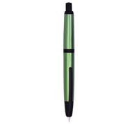 XIAOYU Jinhao de 10 prensas Pluma estilográfica, pluma de metal recargable y retráctil con convertidor de tinta, pluma de escritura, puntilla extra fina (0,38 mm), Pino marino verde (clip negro)
