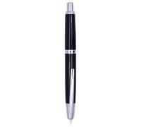 XIAOYU Jinhao de 10 prensas Pluma estilográfica, pluma de metal recargable y retráctil con convertidor de tinta, pluma de escritura, puntilla extra fina (0,38 mm), negro