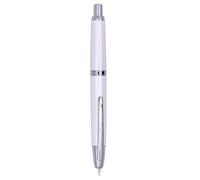 XIAOYU Jinhao de 10 prensas Pluma estilográfica, pluma de metal recargable y retráctil con convertidor de tinta, pluma de escritura, punta fina (0,5 mm), perla blanco