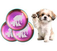 XIAOYU Juego de 3 comederos de Acero Inoxidable de Grado alimenticio para Perros, 8,07 Pulgadas de Ancho, Ideales como comederos básicos de Repuesto, Platos Planos de Metal para Gatos y perrosp