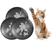 XIAOYU Juego de 3 comederos de Acero Inoxidable para Gatos, 8,07 Pulgadas de Ancho y Poco Profundos, Ideales para aliviar la Fatiga de los Bigotes, Platos Planos de Metal para Gatos