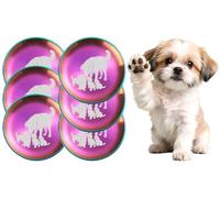 XIAOYU Juego de 6 comederos de Acero Inoxidable de Grado alimenticio para Perros, 8,07 Pulgadas de Ancho, Ideales como comederos básicos de Repuesto, Platos Planos de Metal para Gatos y perrosp