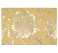 XIAOYU Juego de 6 manteles Individuales rectangulares Dorados, de Vinilo con Estampado de Flores, Impermeables, Resistentes al Aceite y Lavables, Ideales para Proteger la Mesa de Cocina y Comedor