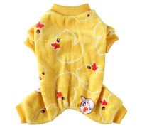 XIAOYU Lindo pato coral polar ropa para mascotas, sudadera con capucha para perro, pijamas suaves, ropa de invierno (S)