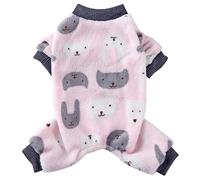 XIAOYU Lindo patrón de gato pijama para perro, ropa para mascotas, disfraces de Halloween, Navidad, trajes de cachorro y gato, L