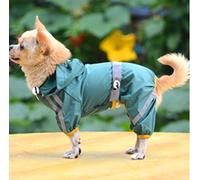 Xiaoyu Mascota Cachorro Cachorro de Perro Chaqueta Impermeable Impermeable con Gorra para Perros pequeños medianos, Verde, XXL