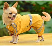 XIAOYU Mascota Cachorro Cachorro de Perro Chaqueta Impermeable Impermeable con Gorra para Perros pequeños medianos, Amarillo, XL