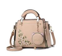 Xiaoyu Monederos y bolsos de mano de moda para mujer, bolsos cruzados con asa superior, bolsos de hombro pequeños, caqui (Khaki Flower)