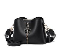 Xiaoyu Pequeños bolsos cruzados para mujer, bolsos de moda para adolescentes, bolsos ligeros de hombro, Negro, Small