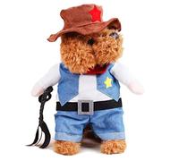 Xiaoyu Pet Dog Cat Halloween Costumes, Cowboy Jacket and Hat, Super Cute Costumes for Small Dogs & Cats Cosplay, L