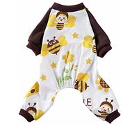 XIAOYU Pijama para perro, diseño de abeja, ropa cómoda para cachorro, gatos, trajes suaves para perros, talla L