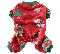 XIAOYU Pijamas de Navidad para perro, ropa suave y cálida para mascotas, ropa de gato, disfraces de vacaciones de invierno para perros pequeños, círculo de Navidad, XL