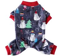 XIAOYU Pijamas de Navidad para perro, ropa suave y cálida para mascotas, ropa de gato, disfraces de vacaciones de invierno para perros pequeños, gatos de Navidad, L