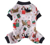 XIAOYU Pijamas de Navidad para perros, ropa suave y cálida para mascotas, ropa de gato, disfraces de invierno para perros pequeños, gatos, perros de Navidad, talla M