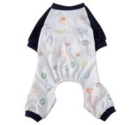 XIAOYU Pijamas para Perros, Mono de Cuatro Patas con Estampado de Globo aerostático, Mono Ligero de algodón para Perros pequeños y Gatos, Globo aerostático, Talla S