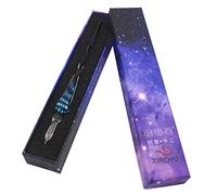 Xiaoyu pluma de inmersión de vidrio vintage hecho a mano firma de vidrio pluma de cristal cielo estrellado pluma de inmersión de regalo pluma de caligrafía - G
