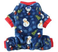 XIAOYU Ropa de Franela para Mascotas, Pijamas cálidos de Invierno para Perros pequeños y Gatos, Mono navideño para Cachorros, Ropa para Halloween y Navidad, Hombre de Nieve, S