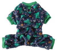 XIAOYU Ropa de Franela para Mascotas, Pijamas cálidos de Invierno para Perros pequeños y Gatos, Mono navideño para Cachorros, Ropa para Halloween y Navidad, Dinosaurio, S