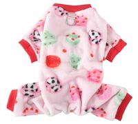 XIAOYU Ropa de Franela para Mascotas, Pijamas cálidos de Invierno para Perros pequeños y Gatos, Mono navideño para Cachorros, Ropa para Halloween y Navidad, Torta, XL