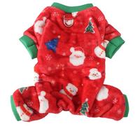 XIAOYU Ropa de Franela para Mascotas, Pijamas cálidos de Invierno para Perros pequeños y Gatos, Mono navideño para Cachorros, Ropa para Halloween y Navidad, Papá Noel, S
