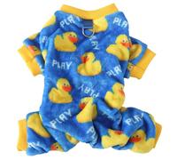 XIAOYU Ropa de Franela para Mascotas, Pijamas cálidos de Invierno para Perros pequeños y Gatos, Mono navideño para Cachorros, Ropa para Halloween y Navidad, Pato, M