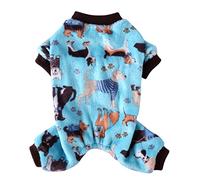 XIAOYU Ropa de Halloween para Mascotas Navidad Abrigo de Terciopelo borroso para Perros Pijamas para Perros Ropa para Clima frío para Mascotas Ropa para Gatos, patrón para Perros