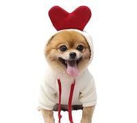 XIAOYU Ropa para mascotas, sudadera cálida con capucha para perro, abrigo para cachorros, ropa de otoño e invierno, overol con capucha de amor, amor, S