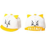 Xiaoyu Sombrero unisex del casquillo de béisbol del bebé de, sombrero del sol del gato de la historieta para el niño del niño del niño del niño, amarillo