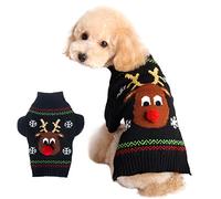 XIAOYU Sudadera de Perro Ropa de Mascotas para Perros Reno de Navidad, Negra, XL