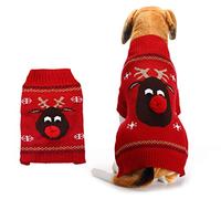 Xiaoyu Sudadera de Perro Ropa de Mascotas para Perros Reno de Navidad, Rojo, XL