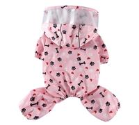 XIAOYU süßer Hunderegenmantel mit Kapuze, wasserdichter Vierbein-Regenmantel für Kleine Hunde, winddichter Regenmantel für Regen, Wind und Schnee, Amor, L