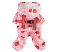 XIAOYU wasserdichter Hunderegenmantel, reflektierende, leichte Outdoor-Regenjacke für Vierbein-Hunde mit Kapuze und D-Ring für Die Leine, geeignet für Kleine Hunde, Fresa, M