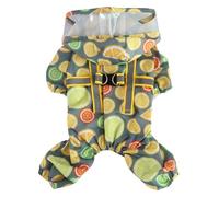 XIAOYU wasserdichter Hunderegenmantel, reflektierende, leichte Outdoor-Regenjacke für Vierbein-Hunde mit Kapuze und D-Ring für Die Leine, geeignet für Kleine Hunde, Naranja, L