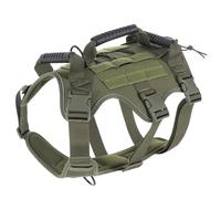 Xiaozhifu Arnes Perro, Ajustable Arnes Antitirones Perro Grande Mediano, Reflecantes Arnés Perros Grande con 3 Mango, Suave Interior, Dog Harness de Militar Entrenamiento (Verde, XL)
