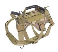 Xiaozhifu Arnes Perro, Ajustable Arnes Antitirones Perro Grande Mediano, Reflecantes Arnés Perros Grande con 3 Mango, Suave Interior, Dog Harness de Militar Entrenamiento (Camuflaje, XL)