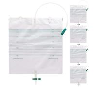 Xiaozhifu Bolsa de Drenaje de 3000ML, 5PCS Bolsa de Orina, Bolsas de Drenaje de Orina con PelíCula Antirreflujo, Bolsa de Recogida de Orina con VáLvula Drenaje en T, Drenaje Y Correas de Tela