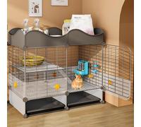 XIAOZHUANGXIONG Jaula de Conejo Interior, Casa Portátil Transpirable de Jaula para Perros, Gatos, Conejos, Cachorro y Animales Domésticos, Fácil de Instalar (Color : Black, Size : C)