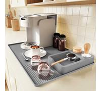 XIAPIA Alfombrilla de Silicona para Cafeteras 60x40cm, De'Longhi, Philips | Alfombrilla para Máquina de Café con Bordes Elevados, Tapete para Máquina Café Antideslizante Fácil Limpiar, Krups, LatteGo