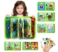 XIAPIA Libro Montessori para Niños 1 2 3 Años, Busy Board Juegos Educativos de Tema Animales y Bosques, Busy Book Sensorial Montessori, Libro Interactivo con Motricidad Fina