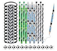 XIAQICA 12 Lápices de Fútbol con Borrador + 12 Gomas Borrar Fútbol + 12 Pulsera Fútbol Ajustable, Juego Lápices Fútbol niños gomas borrar divertidas bolsa fiesta cumpleaños para Escuela cumpleaños