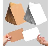 XIAQICA 150 Pcs Papel Kraft Cartulina 3,9 x 5,9 in Cartulina Kraft A6 Espesar Papel Kraft Tarjetas DIY Tarjetas para Escribir Imprimir Diseñar Rarjetas Felicitación Postales Postal(Blanco/Marrón)