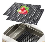 XIAQICA 2 Piezas Alfombrilla de Fregadero Cocina Silicona se Puede Cortar 40 x 30cm Antideslizante PVC Protector Fregadero Resistente al Calor Apta para Lavavajillas(Negro)
