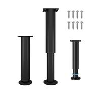 XIAQICA 2 Piezas Patas Regulables para Muebles 18-30 cm Patas para Muebles Patas para Sofá de Metal Patas para Mesa Patas para Muebles Ajustables Negro con 8 Tornillos